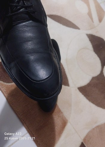 Siyah Deri Bağcıklı Erkek orjinal togo Klasik Ayakkabı - Görsel 6