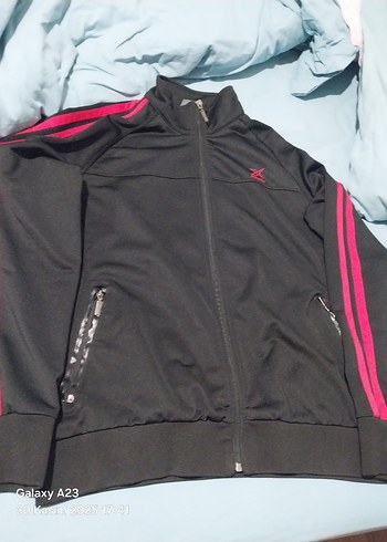 Fermuarlı Siyah Erkek kinetik Kollu Sweatshirt ceket - Görsel 2