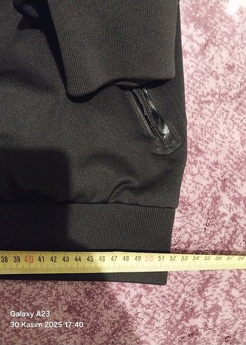 Fermuarlı Siyah Erkek kinetik Kollu Sweatshirt ceket - Görsel 6