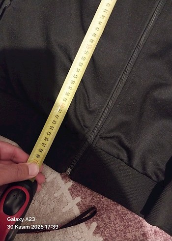 Fermuarlı Siyah Erkek kinetik Kollu Sweatshirt ceket - Görsel 7