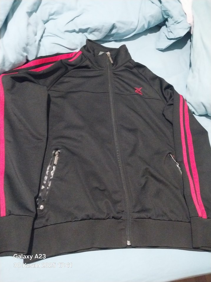 Fermuarlı Siyah Erkek kinetik Kollu Sweatshirt ceket - Görsel 2