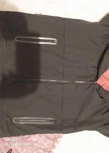 Fermuarlı mavi marka orjinal Siyah Kapüşonlu Erkek Ceket - Görsel 6