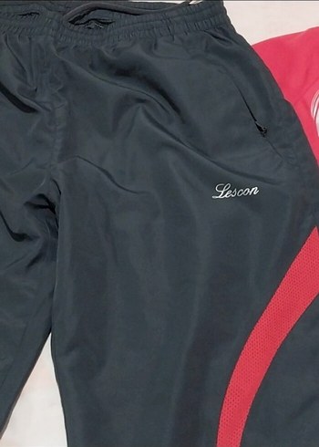 ünisex Kırmızı Siyah Erkek Spor Rüzgarlık eşofman takim - Görsel 3