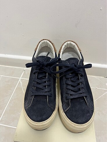 Hotiç Lacivert, arkası leopar desenli kadın sneaker