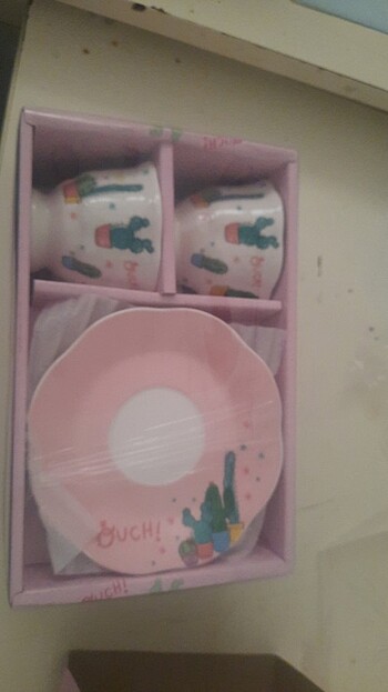 2?li Lovely Cactus New Bone Kahve Fincanı Seti