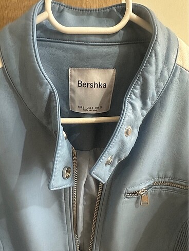 Bershka Bershka mavi biker deri ceket