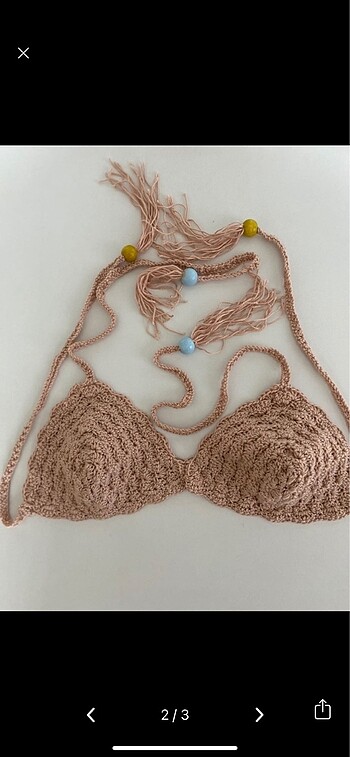 s Beden Örgü bikini üstü