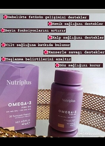diğer Beden beyaz Renk Nutriplus OMEGA -3