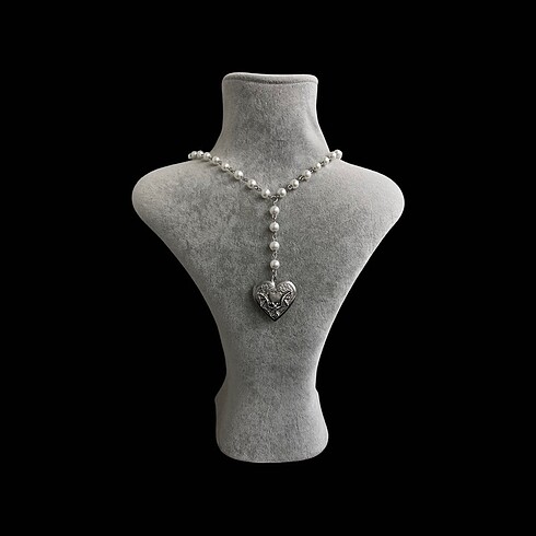 Beyaz Rosary kolye