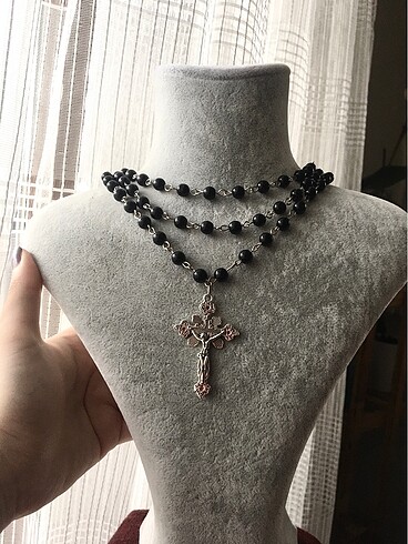 üçlü rosary haç kolye