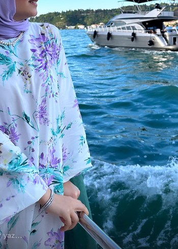 Mor Çiçekli Bohem Elbise - Görsel 6