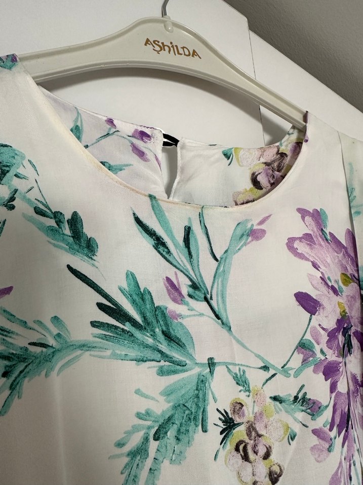 Mor Çiçekli Bohem Elbise - Görsel 4