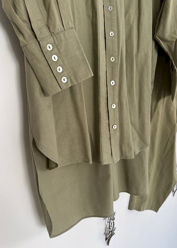 Kadın Keten Salaş Takım Khaki Renk - Görsel 3