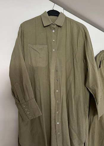 Kadın Keten Salaş Takım Khaki Renk - Görsel 2