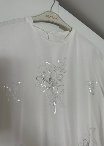 Uzun Kollu Nakışlı Beyaz Bohem Elbise - Görsel 4