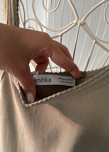 xs Beden haki Renk haki Bershka Kolsuz Uzun Triko Elbise