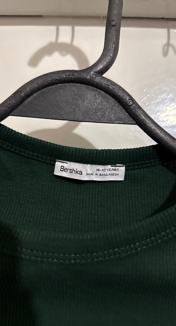 Kız Çocuk yeşil Uzun Kollu Basic Tişört - Görsel 3