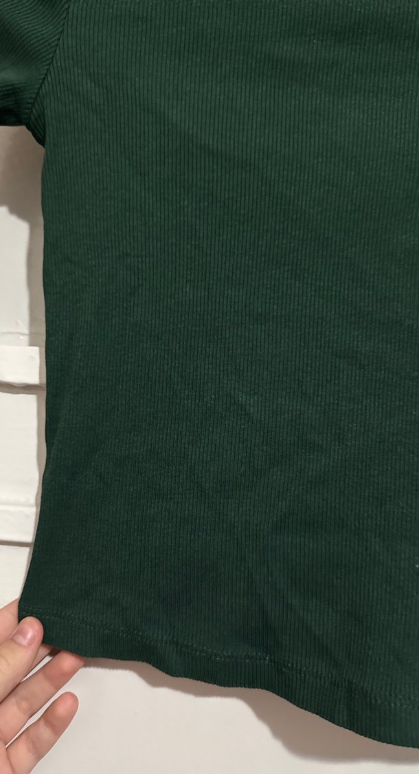 Kız Çocuk yeşil Uzun Kollu Basic Tişört - Görsel 2