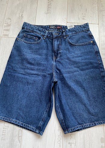 Erkek Mavi Mini Denim Şort