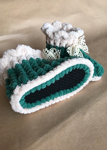 Kız Çocuk Örgü Bohem Sıcak Ev Terliği - Görsel 5