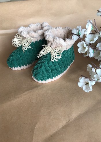 Kız Çocuk Örgü Bohem Sıcak Ev Terliği - Görsel 4