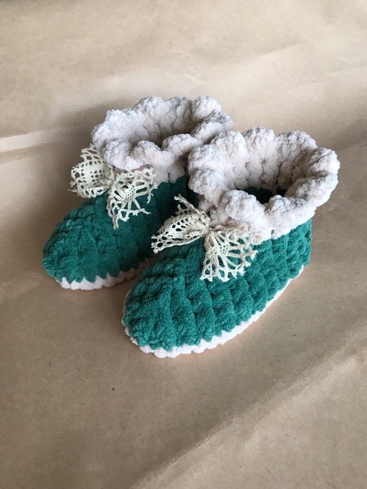 Kız Çocuk Örgü Bohem Sıcak Ev Terliği - Görsel 3