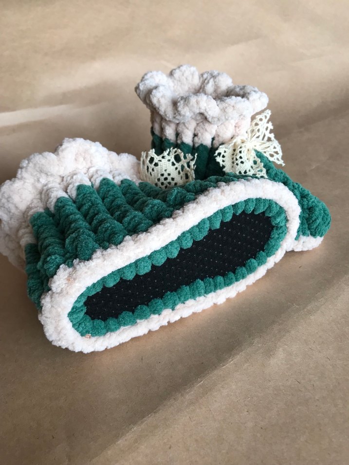 Kız Çocuk Örgü Bohem Sıcak Ev Terliği - Görsel 5