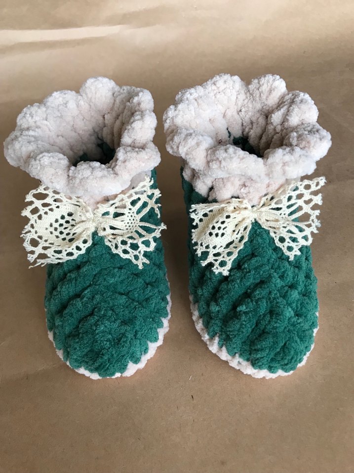 Kız Çocuk Örgü Bohem Sıcak Ev Terliği - Görsel 2