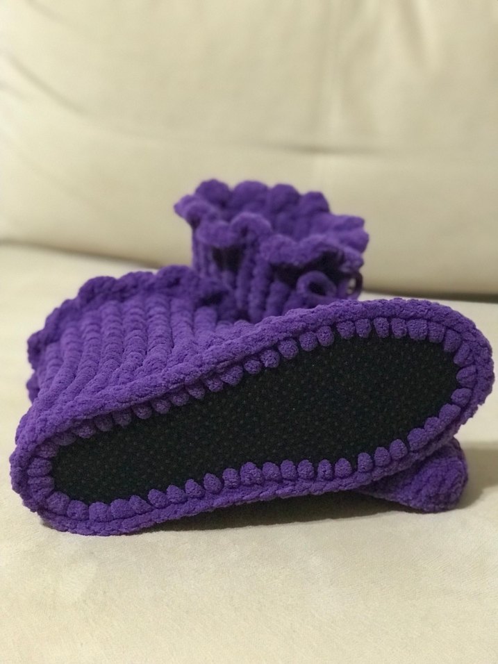 Mor Örgü Kız Çocuk Ev Botu - Görsel 3