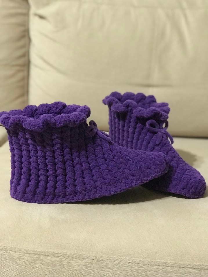 Mor Örgü Kız Çocuk Ev Botu - Görsel 2