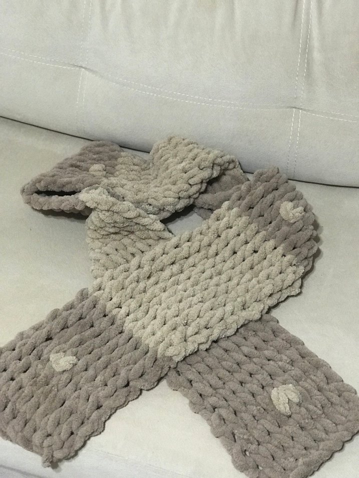 Gri Örgü Kadın Atkı - Görsel 4