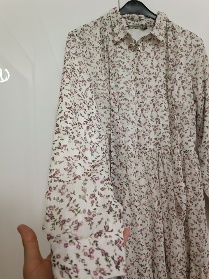 çiçekli modest elbise - Görsel 3