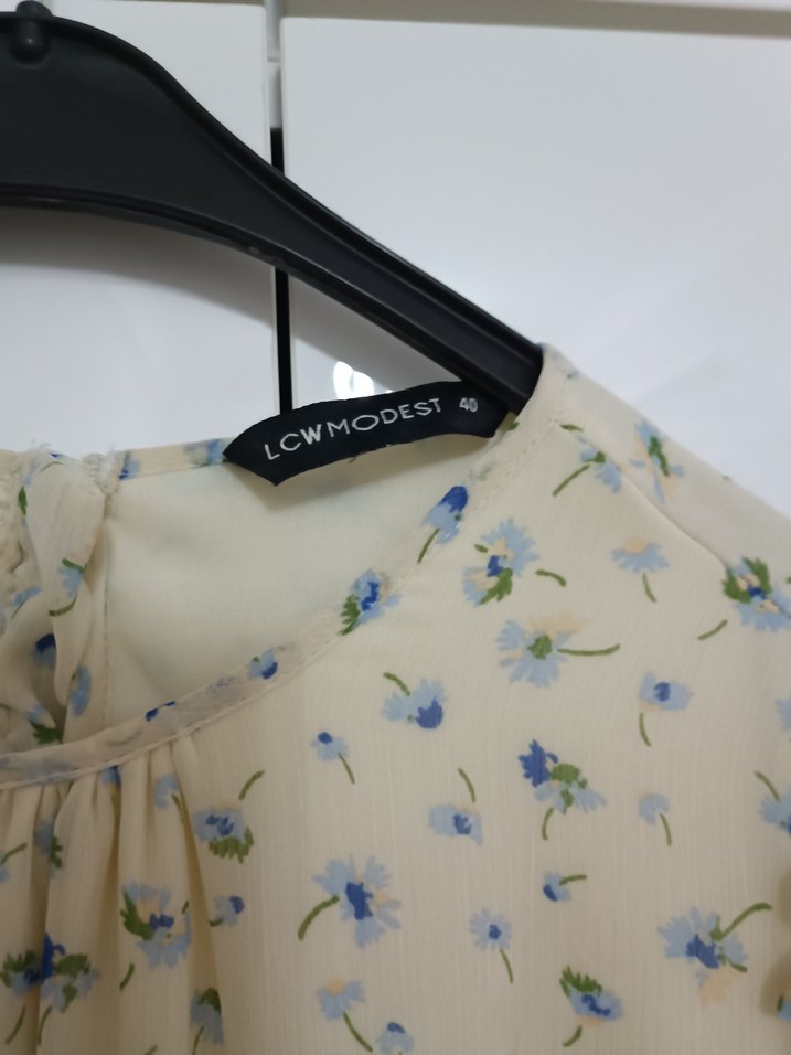 modest çiçekli elbise - Görsel 2