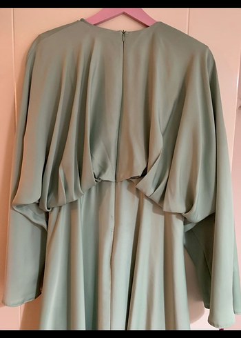 Armine Mint Renk Belden Dökümlü Uzun Elbise - Görsel 8