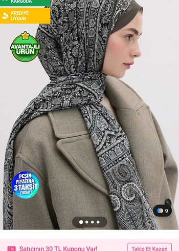 Gri Boheman serisi Fresh scarfs - Görsel 2