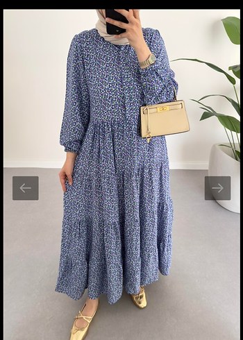 çiçekli tesettür elbise moila - Görsel 8