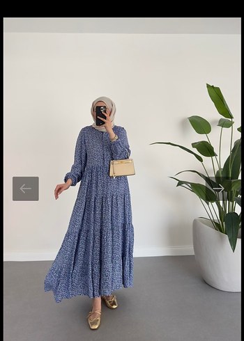 çiçekli tesettür elbise moila - Görsel 9