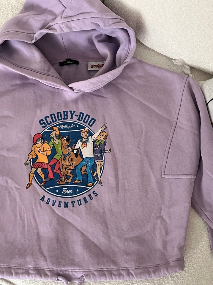 Scooby-Doo Baskılı beli büzgülü Mor Kadın Sweatshirt - Görsel 2