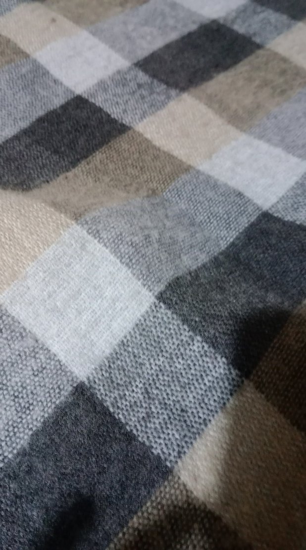 Ekoseli Kadın Yün Şal - Görsel 3