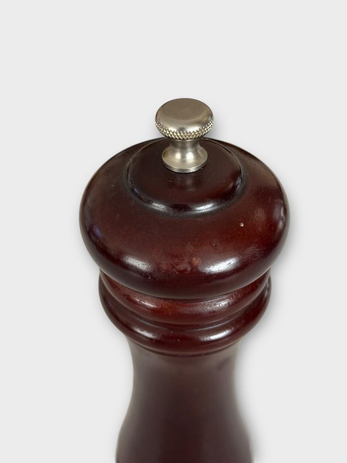 Parlak Kahverengi Ahşap Biber Değirmeni - Görsel 3