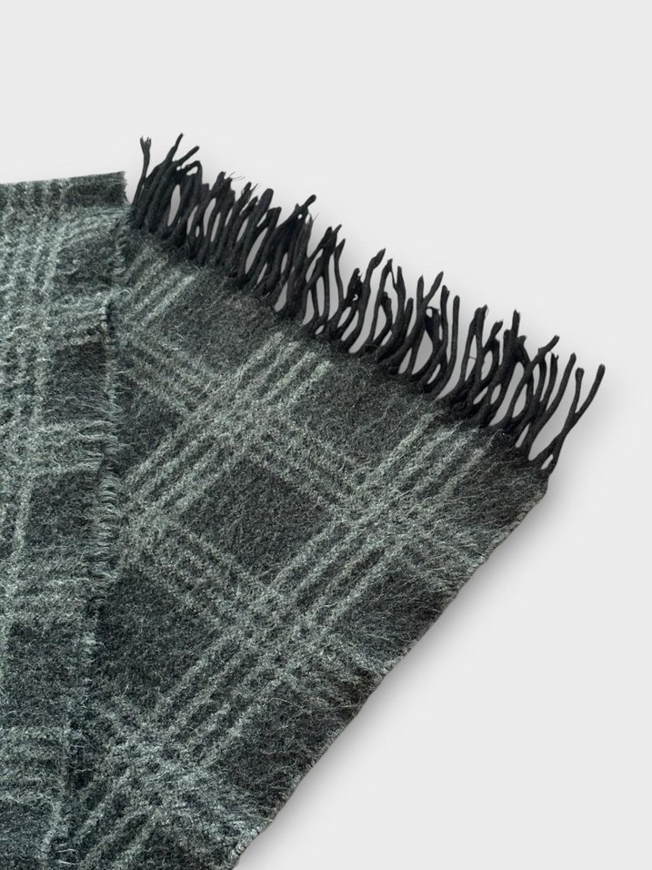 Gri Kareli Erkek Atkı - Görsel 3