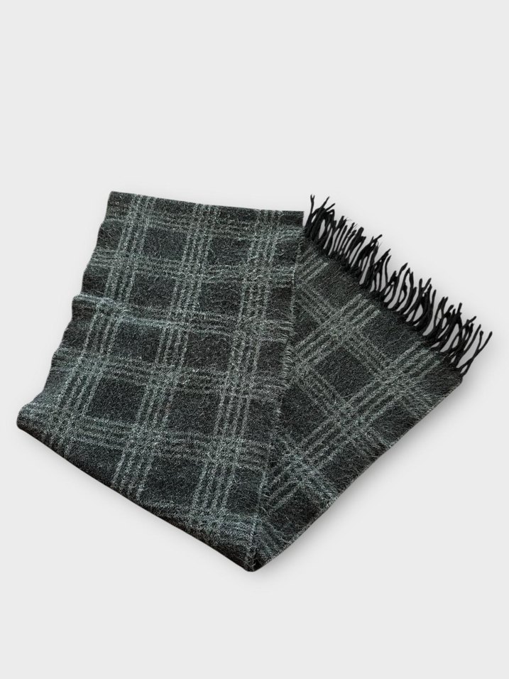 Gri Kareli Erkek Atkı - Görsel 2