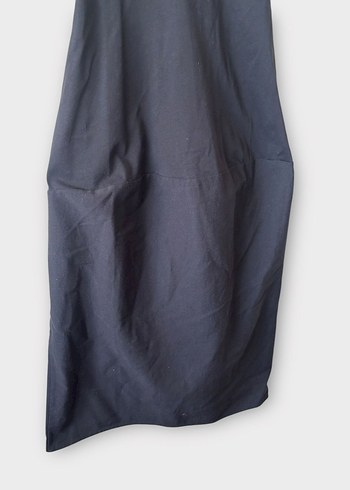 Siyah Keten Askılı Uzun Zara marka Elbise - Görsel 5