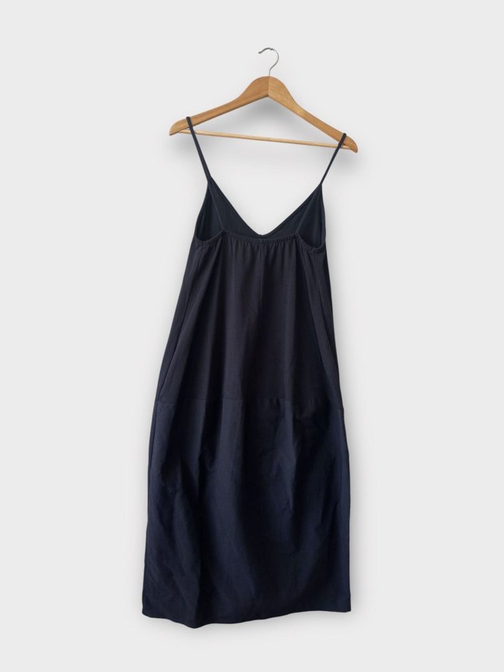 Siyah Keten Askılı Uzun Zara marka Elbise - Görsel 2