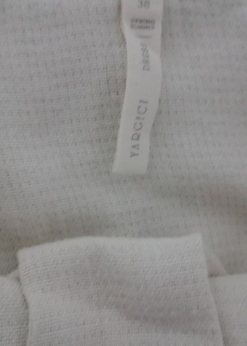 Yargıcı Bej Keten Askılı Midi Elbise - Görsel 7