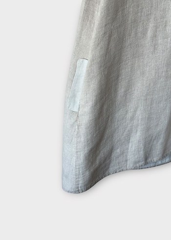 Yargıcı Bej Keten Askılı Midi Elbise - Görsel 6