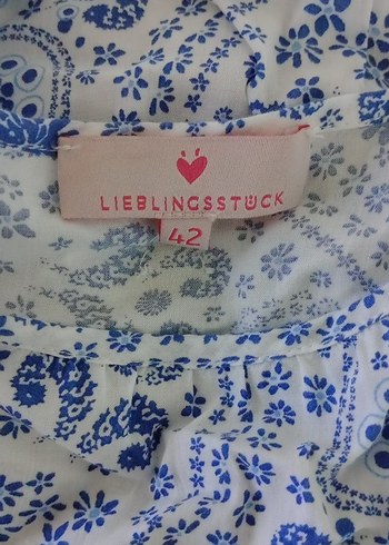 Bohem Uzun Kollu Mavi Beyaz Poplin Bluz - Görsel 6