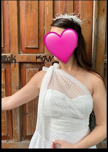 Beyaz Midi Straplez A Kesim Gelinlik - Görsel 3