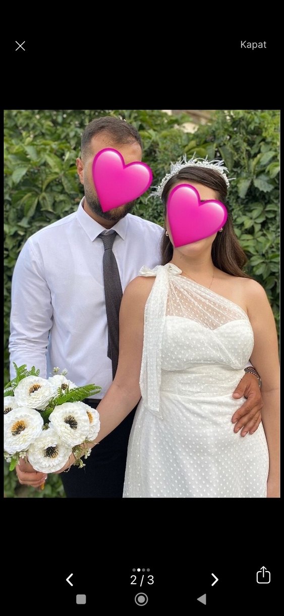 Beyaz Midi Straplez A Kesim Gelinlik - Görsel 2