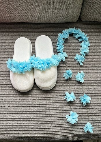 Lohusa takımı seti 2 sabahlıklı beyaz mavi - Görsel 2